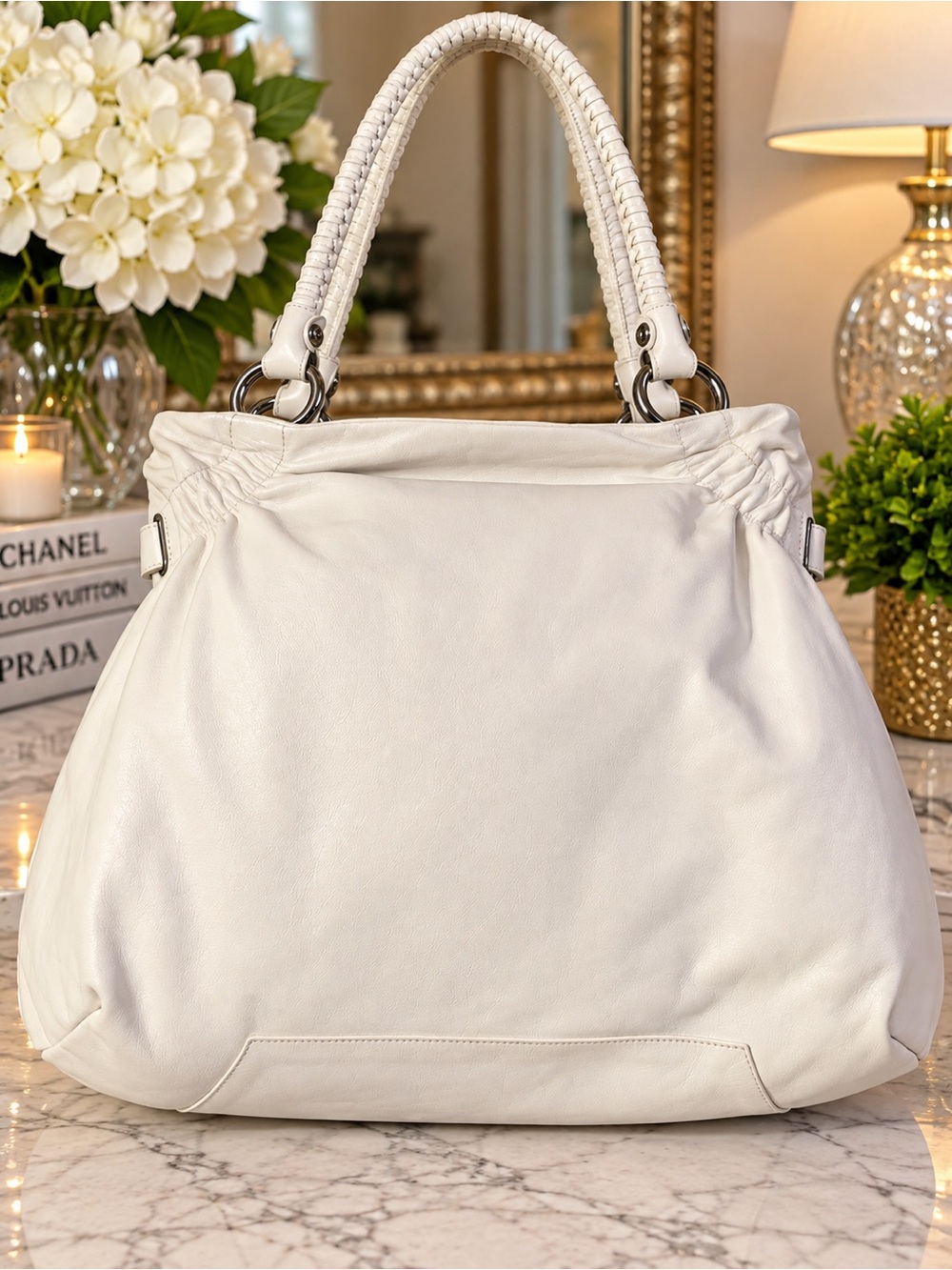 Authentic Y2K 2007 Salvatore Ferragamo Gancini Leather Tote Bag retail $1850.00 - Picture 2 of 9